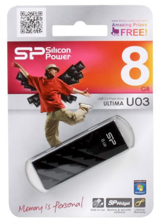 USB флешка Silicon Power Ultima U03 8Gb Black (SP008GBUF2U03V1K) USB 2.0