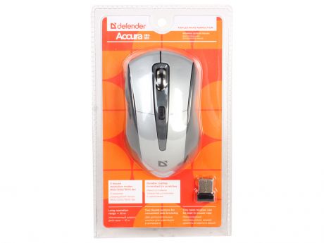 Мышь беспроводная Defender Accura MM-965 White USB(Radio) Оптическая, 800/1200/1600 dpi, 5 кнопок + колесо-кнопка