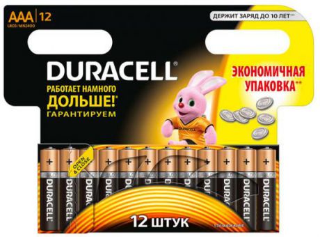 Батарейки LR03/AAA алкалиновые Duracell Basic 12шт