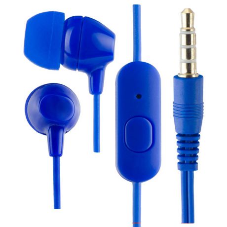Наушники Perfeo VOTE Blue Проводные / Внутриканальные с микрофоном / 20 - 20 000 Гц / 100 дБ / miniJack 3.5 мм