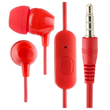 Наушники Perfeo VOTE PF_A4620 Red Проводные / Внутриканальные с микрофоном / 20 - 20 000 Гц / 100 дБ / miniJack 3.5 мм