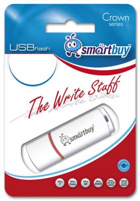 USB флешка Smartbuy Crown 64Gb White (SB64GBCRW-W) USB 2.0 / 15 МБ/cек / 5 МБ/cек