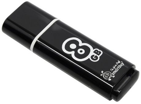 USB флешка Smartbuy Glossy series 8Gb Black (SB8GBGS-K) USB 2.0 / 15 МБ/cек / 10 МБ/cек