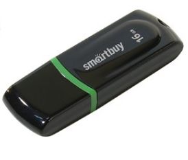 USB флешка Smartbuy Paean 16Gb Black (SB16GBPN-K) USB 2.0 / 15 МБ/cек / 5 МБ/cек