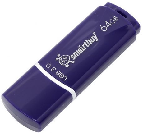 USB флешка Smartbuy Crown 64Gb Blue (SB64GBCRW-Bl) USB 3.0 / 80 МБ/cек / 10 МБ/cек