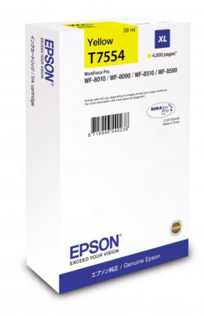 Картридж Epson C13T755440 желтый (yellow) 4000 стр. для Epson WF-8090/8590