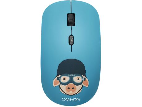 Мышь беспроводная Canyon CND-CMSW401MP со съемной панелью: Свинка-воин USB(Radio) оптическая, 800 - 1600 dpi , 3 кнопки + колесо