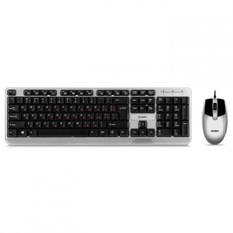 Клавиатура + мышь Sven KB-S330C Black/Silver USB 104 клавиши