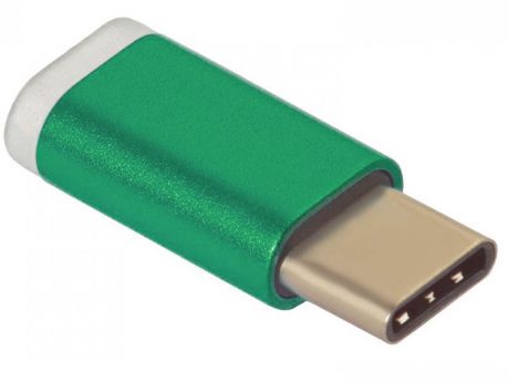 Аксессуар Greenconnect USB Type-C to MicroUSB 2.0 M/F Green GCR-UC3U2MF-Green