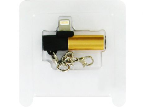 Аксессуар Krutoff Lightning / Mini Jack 3.5mm + Lightning Gold 15059