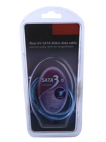 Аксессуар Кабель Akasa SATA III 6Gb/s 50cm Blue UV AK-CBSA01-05BV