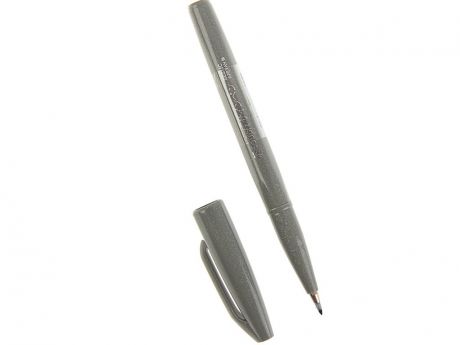 Фломастер-кисть Pentel Brush Sign Pen Grey SES15C-N