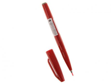Фломастер-кисть Pentel Brush Sign Pen Red SES15C-B