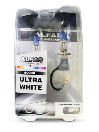 Лампа AVS Alfas Pure-White H3 12V 85W T10 6000К 2+2шт A07243S