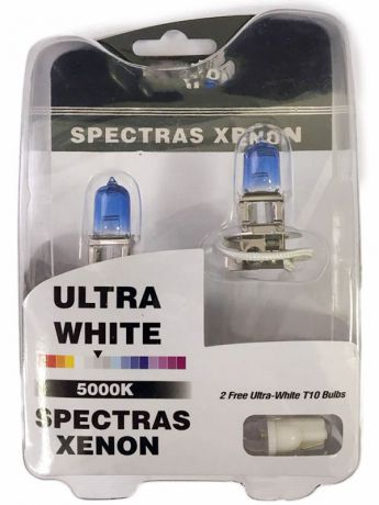 Лампа AVS Spectras Xenon H3 12V 75W T10 5000K 2+2шт A07248S