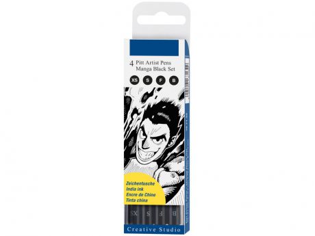 Набор капиллярных ручек Faber-Castell Pitt Artist Pen Manga Black Set 4шт 167132