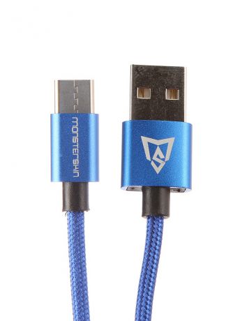 Аксессуар Monsterskin MS Flash USB - Type-C 1.0m Blue