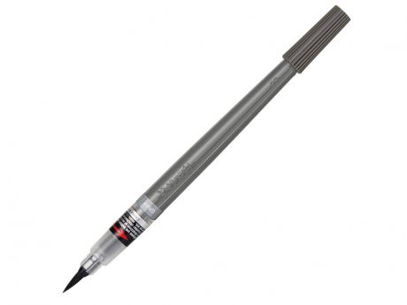 Ручка-кисть для каллиграфии Pentel Colour Brush Pigment корпус Grey, стержень Grey XGFP-137
