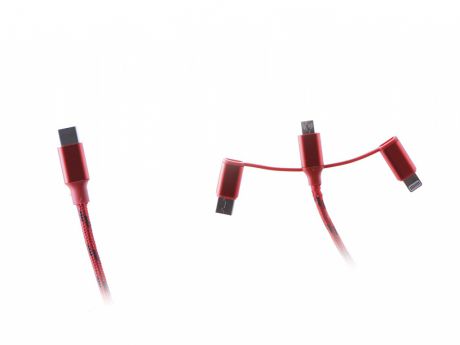 Аксессуар Espada 3в1 EtyC3i1r Micro USB + Type-C + Lighting 20cm Red