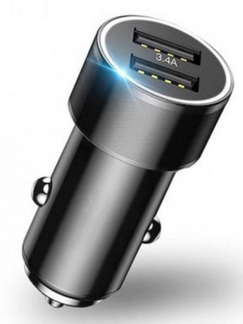 Зарядное устройство Baseus Small Screw 3.4A Dual-USB Car Charger Black CAXLD-C01