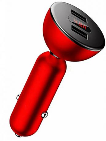 Зарядное устройство Baseus 360° Rotation Daul Input Digital Display Car Charger Red CCALL-YT09