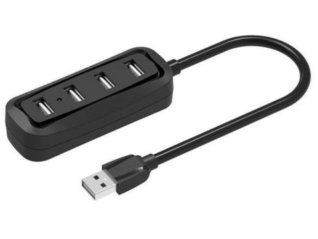 Хаб Vention USB 2.0 4 порта 1m Black VAS-J43-B100