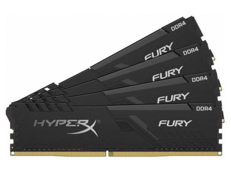Модуль памяти Kingston HyperX Fury Black DDR4 DIMM 2400Mhz PC-19200 CL15 - 32Gb Kit (4x8Gb) HX424C15FB3K4/32