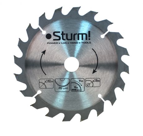 Диск Sturm! 9020-140-16-20T пильный, по дереву, 140x16mm, 20 зубов