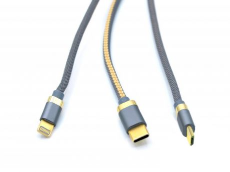 Аксессуар Innovation O3IMT-OCTOPUS Lux 3в1 USB - MicroUSB/Type-C/Lightning 1.2m 2A Grey 14782