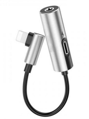 Аксессуар Baseus L42 Lightning Male - 3.5mm+Lightning Female Adapter Silver-Black CALL42-S1