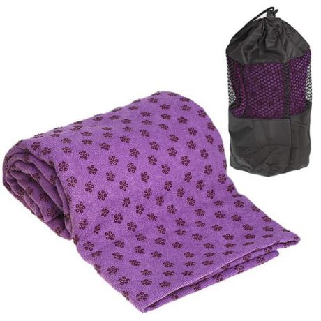 Полотенце для йоги с сумкой (183 см, фиолетовый, 61 см)
