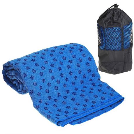 Полотенце для йоги с сумкой (183 см, синий, 61 см)