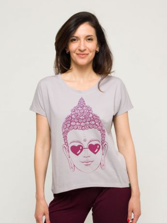 Футболка женская Buddha Love YogaDress (0,2 кг, L (48), серый)
