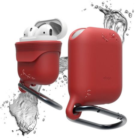 Чехол cиликоновый Elago для AirPods Waterproof hang case (Красный)
