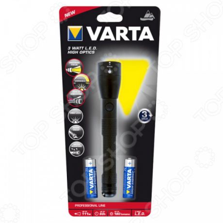 Фонарик VARTA 3W LED High Optics Light 2AA