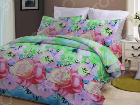 Комплект постельного белья «Волшебная роза». 1,5-спальный. Цвет: розовый