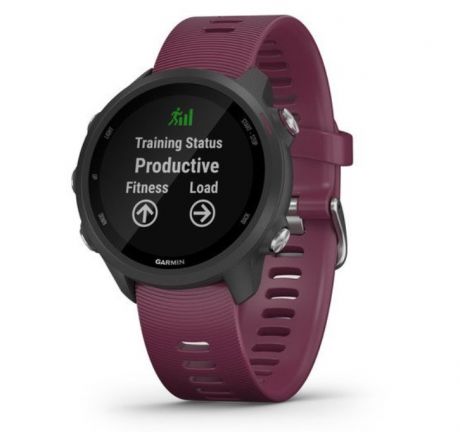 Часы для бега Garmin Forerunner 245 черный с вишневым ремешком