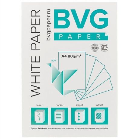 Бумага А4 100л BVG paper 80г/м2, офисная