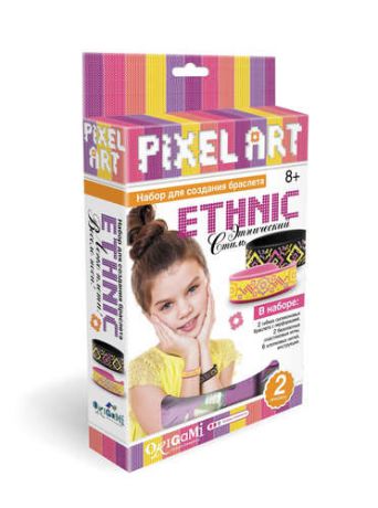 Набор для творчества, Оригами К.PixelArt™ Создание браслетов Ethnic в коробке, 2 браслета 02435