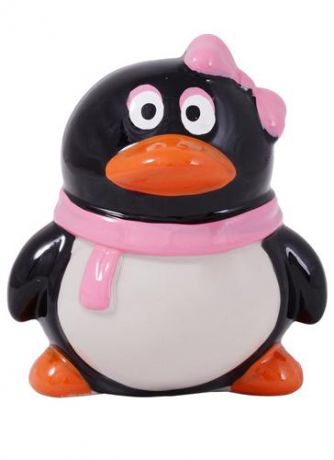 Копилка Пингвин с шарфом (керамика) (10,5х8,5)