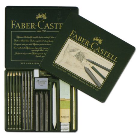Набор художественный 18 предм. Faber-Castell/Фаберкастел Graphite set" в метал. коробке 112965"