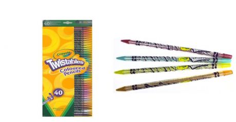 КР Набор выкручивающихся цветных карандашей, Crayola/Крайола 40цв., коробка с европодвесом 68-7411