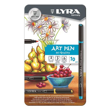 Набор фломастеров 10цв LYRA Hi-Quality Art Pen в металлической коробке