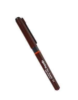 Ручка для черчения 0.3мм черная Tikky Graphic корп.бордовый, Rotring