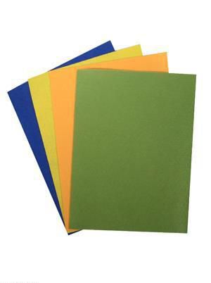 Набор листов фетр (А4) (4 шт) (синий, желтый, зеленый, персиковый) (упаковка)