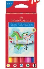 Фломастеры-штампы Faber-Castell/Фаберкастел 5шт. в карт. коробке