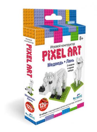 Конструктор Оригами К.PixelArt™ 3D-пиксели 2в1 Медведь/Лань 02308