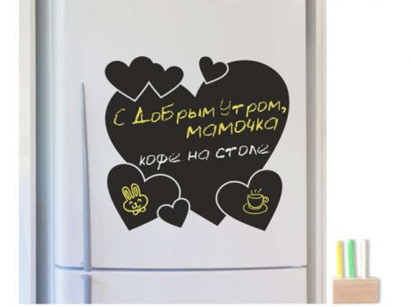 Магнитно-грифельная доска на холодильник "Любовь", черная