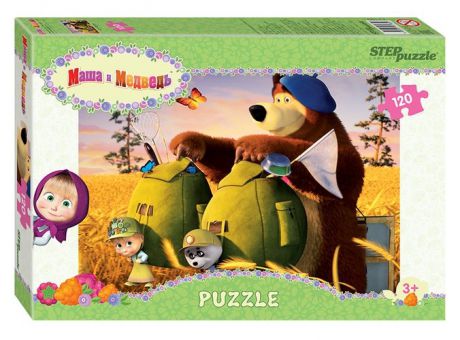 Пазл Step puzzle/Степ Пазл Мозаика puzzle 120эл. Маша и Медведь - 2 (Анимаккорд) 75160