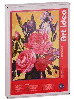 MINIA40176 Букет роз (холст на картоне, 21х29,7 см) (коробка) (ФР-00001161)